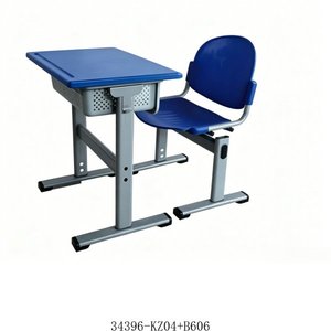 <b>Adjustable</b> Height School <b>Desk</b> And Chair With Blue Top And Metal Frame For Child Use Model 34396-KZ04 - Product Image 3