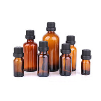 Grosir botol parfum minyak esensial Amber Mini 10ml kustom dengan kotak kertas