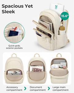 Sac à dos pour ordinateur portable de 17,3 pouces pour femmes, sac à dos de voyage antivol, sac à dos de travail matelassé, fabricant - Product Image 2