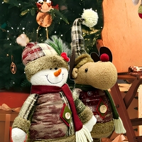 Ensemble de poupées de Noël télescopiques en peluche, décoration de la pièce pour les fêtes