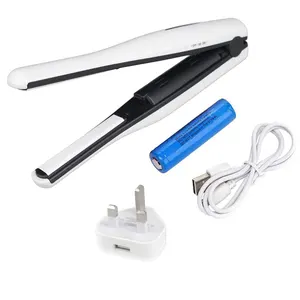 OEM Customized Logo USB Rechargeable Cordless 2 in 1 Negative Ion Portable Wireless Hair Straightener