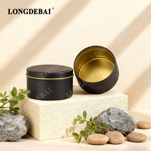 กล่องบรรจุภัณฑ์โลหะสีเงิน ดำ ทอง ดีไซน์เรียบง่าย ปรับแต่งโลโก้ได้ ขายส่ง กระป๋องเหล็กกลมขนาด 4 ออนซ์ สำหรับเทียนหอมพร้อมฝาปิด - Product Image 4
