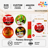 Vente en gros de ballons en feuille d'aluminium espagnols de 18 pouces, imprimés avec Père Noël, bonhomme de neige et étoiles, pour la décoration sur le thème de Noël