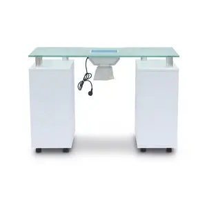Дешевая мебель для салона красоты во французском современном стиле, стеклянный стол, портативный стол для маникюра с вентилятором
