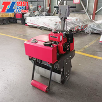 Prix de gros usine 500kg 600kg 800kg Compacteur routier autoporté à double tambour, moteur haute puissance et entraînement hydraulique