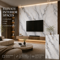 Plaque de marbre PVC MORLENX blanc, gris, or, effet UV, haute brillance, sans joint, pour projets muraux intérieurs de luxe