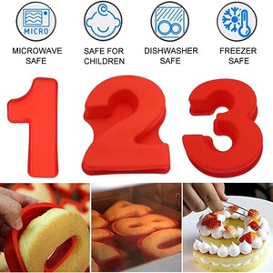 10 Inch 9 pieces <b>Large</b> Size Number Moulds Baking Forms <b>Silicone</b> Number <b>Mold</b> Cake Pan (10 inch) - Product Image 2