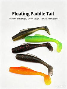 <b>Floating</b> TPE T Tail Soft Lure Lifelike Paddle Tail Soft Bait Freshwater Inshore Saltwater <b>Fishing</b> Bait for Jig Head - Product Image 6