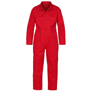 Overol Rojo de Manga Larga, Tela Oxford, Color Sólido, Ropa de Trabajo Informal - Product Image 1