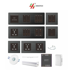 Sistema de Control Inteligente para Habitaciones de Hotel Greentech, Panel Táctil Impermeable de Acero Inoxidable y Acrílico, Dispositivo de Control de Escenas Inteligente con Cables - Product Image 2
