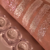 Fard à paupières pailleté métallique brillant, effet satiné arc-en-ciel rose, pour le maquillage du visage