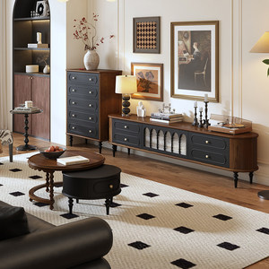 Mobile <span class=keywords><strong>TV</strong></span> <span class=keywords><strong>in</strong></span> Legno Massello Stile Francese Vintage, Mobile Contenitore Retrò Stile Medievale per Soggiorno, Mobile <span class=keywords><strong>TV</strong></span> Alto Integrato - Product Image 2