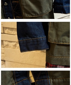 Giacca di Jeans da Uomo alla Moda Streetwear con Motivo Camouflage e Blocchi di Colore - Product Image 6