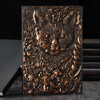 Carnet personnalisable en gros avec logo, chat mignon, fleurs, planificateurs stéréoscopiques, couverture en simili cuir, journal
