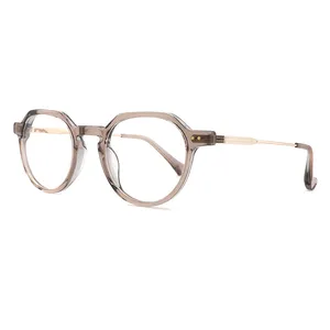 Kacamata baca bingkai logam asetat antik terlaris kacamata optik kacamata produsen