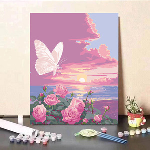 Pintura enmarcada por número de adultos, Kit de pintura de números al óleo DIY sobre <span class=keywords><strong>lienzo</strong></span>, dibujo colorido con marco para decoración del hogar - Product Image 5
