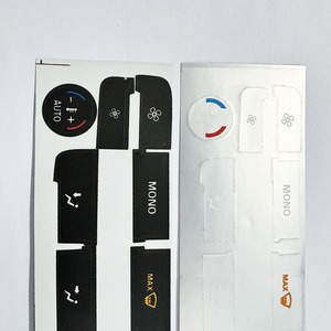 Autocollant de réparation des boutons de climatisation de voiture, pour Ford AC S Max Mondeo, autocollants intérieurs adhésifs en PVC noir et argent - Product Image 2