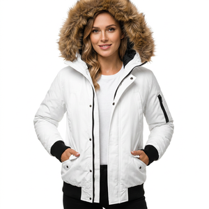 <b>Men's</b> White Hooded Puffer Jacket Turn-down Collar Windproof Casual Winter <b>Coat</b> Regular Fit Nylon Solid Anti-UV Zipper Closure <b>UK</b> - Product Image 1