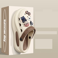 Sabots en EVA à plateforme avec breloques de dessins animés DIY, bride de talon réglable, 4 cm, doux, épais, antidérapants, imperméables, chaussures décontractées d'été pour hommes