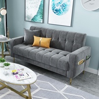 Sofá NOVA de Lujo Ligero para Sala de Estar, Sofás de Tela con Fundas Rosas, Sofá Tapizado de 3 Plazas, Muebles para el Hogar