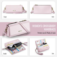 Sac bandoulière CaseMe pour iPhone 16 15 14 13 12 11 SE4 S24 S24FE S23 S22 S21, étui en cuir magnétique multifonctionnel à rabat