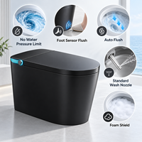 WC intelligent avec réservoir d'appoint, capteur de pied, chasse d'eau automatique, bouclier de mousse rotatif, siège chauffant, séchoir à air chaud, télécommande