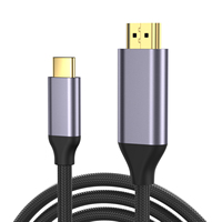 Câble magnétique USB-C haute vitesse vers adaptateur 4K 60Hz avec gaine en nylon et connecteur rotatif pour ordinateur portable/téléviseur/projecteur