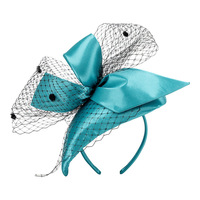 Chapeau formel en maille rétro français printemps-été, chapeau de soirée pour femmes, petit chapeau de course de chevaux, fascinateur pour dîner avec nœud
