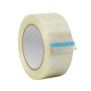 Heavy duty Reinforced Glass Fiber cross weave Semi Clear Self Adhesive strapping Fiberglass Filament Tape for Battery