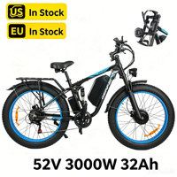 Vélo électrique à pneus larges 3000W AWD à double moteur, batterie amovible longue portée 52V 32Ah, en stock aux États-Unis, en UE et au Canada