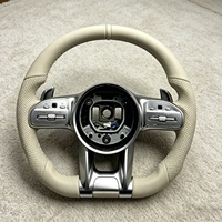 Volant de voiture adapté aux modèles Benz W205 C63 W213 E63 G63 GLS63S GLA45 A45 E43 G55 G63 W204 W223, volant en cuir