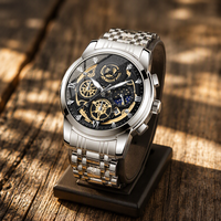 Montre pour homme de haute qualité, nouvelle conception, marque haut de gamme, classique, analogique, résistante à l'eau 3ATM, bracelet en acier inoxydable, quartz