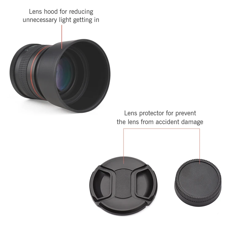 85mm F1.8 Large Aperture Medium Telephoto Full Frame Portrait Camera Lens Manual Focus for Scenery Architecture Product