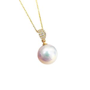 Pendentif en argent S925 avec perles rondes de 9 à 12 mm, support de collier de mode DIY, collection de perles en vrac 30781, accessoires - Product Image 5