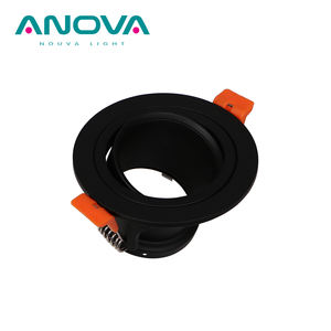 Marco Empotrado para Foco, Aluminio Negro, Recorte de 75 mm, Antideslumbrante, Carcasa para Foco MR16 - Product Image 1