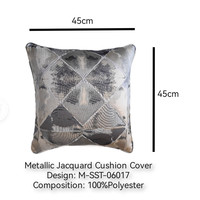 Housse de coussin décorative de luxe en jacquard métallique pour hôtel et maison, 45x45 cm, personnalisable