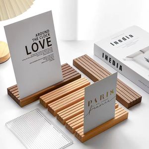 NGHỆ THUẬT bằng gỗ ảnh kinh doanh thẻ hiển thị đứng đơn giản bằng gỗ cơ sở đứng lịch phong cách trang trí - Product Image 4