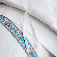 Ensemble de literie en coton de luxe de style moderne, 4 pièces, écologique et durable, tailles personnalisables pour les hôtels (toutes saisons)
