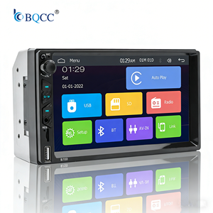 BQCC 2DIN Carplay Android Auto 汽车收音机 7 英寸电容式触摸屏 FM 发射器 立体声 BT USB AUX-in AHD 倒车辅助 - Product Image 1