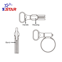 Colliers de serrage réglables pour tuyaux d'avion et de bateau, vis à oreilles, clips pour tuyaux en acier inoxydable
