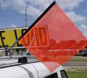 Bendera peringatan merah 18 "X 18", Jersey jala tahan cuaca, bendera keselamatan dengan anyaman reflektif - Product Image 5