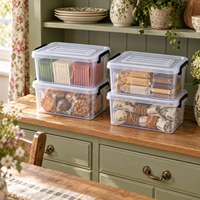 Conteneur de rangement en plastique transparent personnalisé de 5 L avec couvercle, organisateur pour entrée, placard, salon