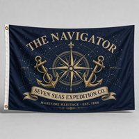 Drapeau publicitaire personnalisé avec logo, 3x5 pieds, imprimé recto-verso en polyester, pour affichage extérieur d'entreprise, magasin ou événement