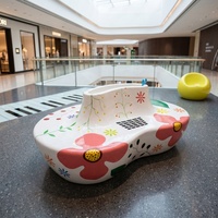 Banc-jardinière en PRV peint et étanche, direct usine, pour sièges publics et sièges d'attente, chaise de loisirs créative en fibre de verre pour centre commercial, en promotion