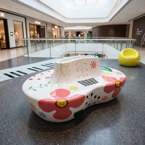 Banc-jardinière en PRV peint et étanche, direct usine, pour sièges publics et sièges d'attente, chaise de loisirs créative en fibre de verre pour centre commercial, en promotion - Product Image 5