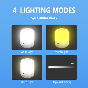 Smiling Shark Outdoor Camping Soft Light <b>USB</b> Rechargeable LED Tabletop Lamp - Product Image 2