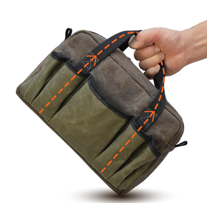 Bolsa Organizadora de Herramientas de Lona Encerada de 14 Bolsillos, Personalizable, Almacenamiento de Herramientas de Alta Calidad, OEM - Product Image 3