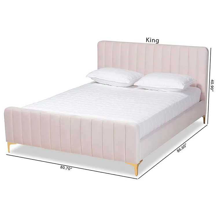लड़की शैली जलाया Princesse गुलाबी कपड़े बिस्तर डिजाइन बिस्तर Fille धातु पैरों के साथ जलाया