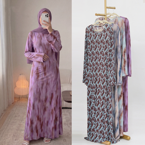 Nuova Abaya Estiva 2026, <span class=keywords><strong>Abbigliamento</strong></span> <span class=keywords><strong>Islamico</strong></span> <span class=keywords><strong>Femminile</strong></span>, Jersey Morbido Stampato, Abaya Elegante e Modesta con Cintura per Donne Musulmane - Product Image 1