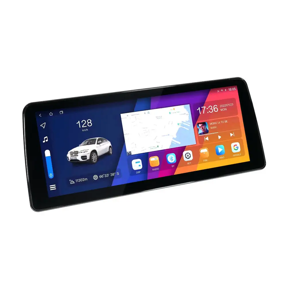 4 çekirdekli 4G LTE Wifi DSP Carplay Android oto 12.3 inç QLED ekran 2Din 12.3 ''araba radyo BMW/Benz/Audi evrensel 1 alıcı